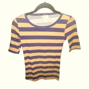Lularoe XXS tand & blue striped‎ fitted Gigi t shirt. NWT.